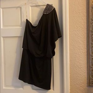 Speeckless One Shoulder Black Mini Dress